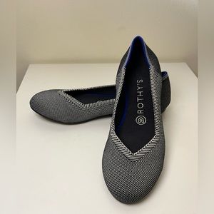 Rothy’s The Flat Retired Pattern Birdseye Black And White Round Toe Size 8 New